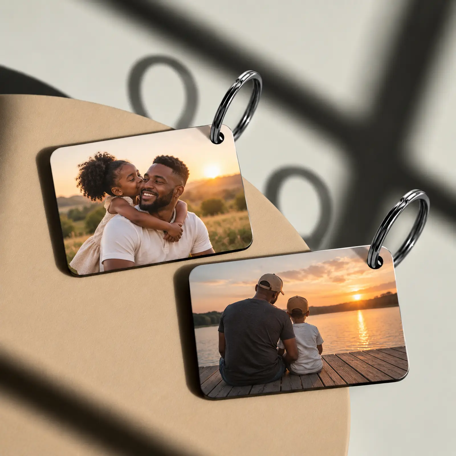 Wooden Rectangle Photo Keyring - Image 4